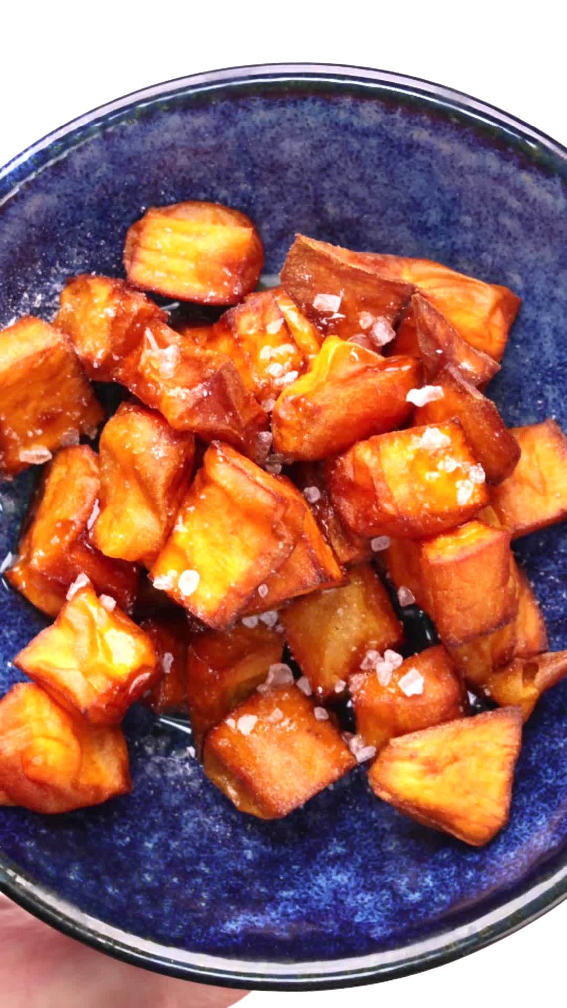 Frittierte Süßkartoffelwürfel